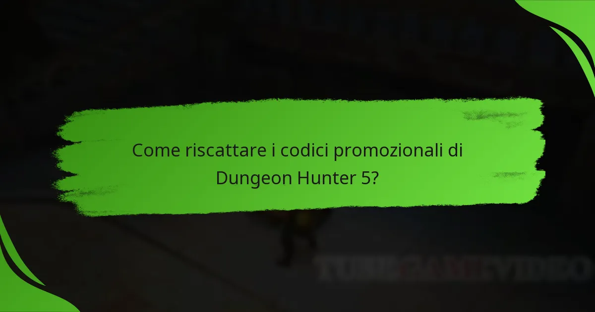 Come riscattare i codici promozionali di Dungeon Hunter 5?