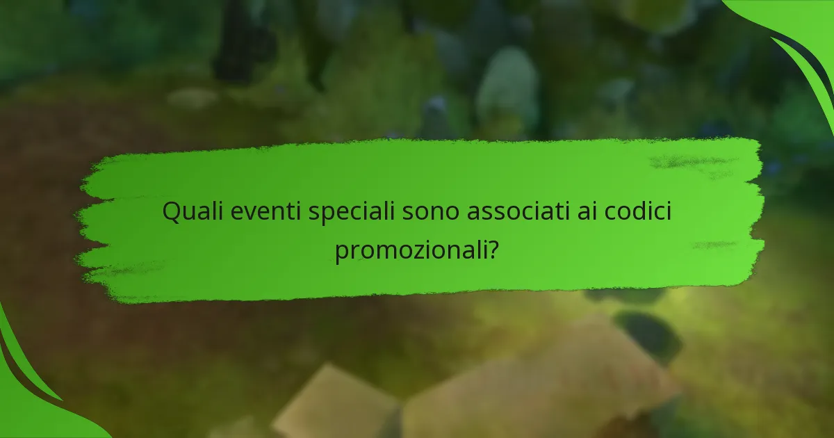 Quali eventi speciali sono associati ai codici promozionali?