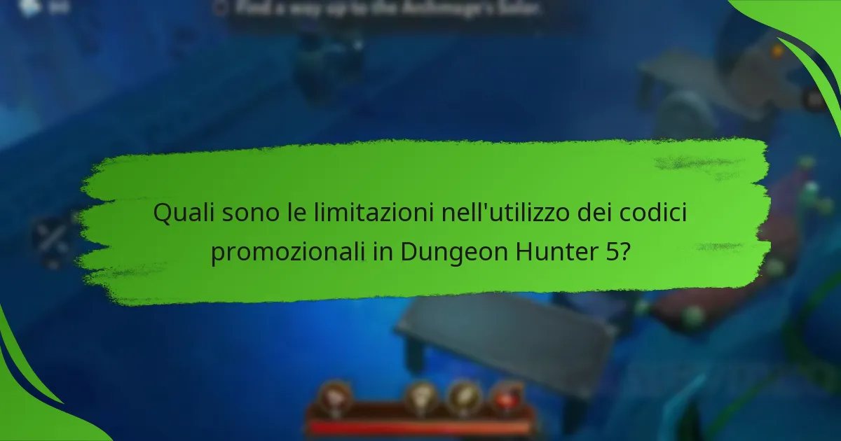 Quali sono le limitazioni nell'utilizzo dei codici promozionali in Dungeon Hunter 5?