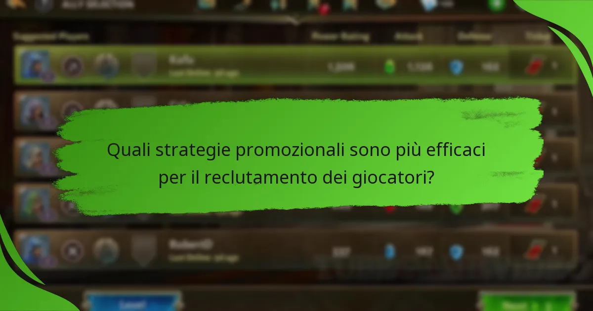 Quali strategie promozionali sono più efficaci per il reclutamento dei giocatori?