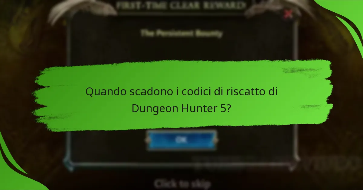 Quando scadono i codici di riscatto di Dungeon Hunter 5?